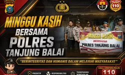 Polres Tanjung Balai Sambangi Warga, Bagikan Bansos dan Serap Aspirasi Minggu Kasih.