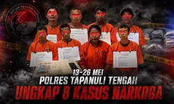 Polres Tapanuli Tengah Ungkap 8 Kasus Narkoba dalam Dua Pekan, 8 Tersangka Diamankan