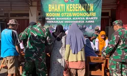 Peduli Akan Kesehatan Warga, Kodim Wonogiri Gelar Bakti Kesehatan 