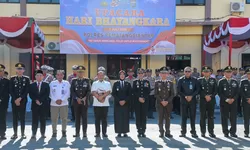Wawako Pematangsiantar mengikuti upacara Peringatan Hari Bhayangkara ke-80 Tahun 2026 di Mapolres Pematangsiantar