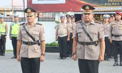 Polres Tanjung Balai Gelar Upacara Sertijab Wakapolres dan Kenaikan Pangkat Personel 