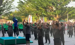 Pererat Silaturahmi, Dandim Olahraga Bersama Keluarga Besar Kodim Wonogiri
