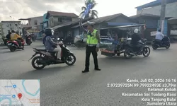 Jaga Kenyamanan Warga, Sat Lantas Polres Tanjung Balai Gelar Patroli Sore