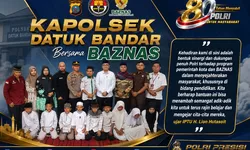 Kapolsek Datuk Bandar Hadiri Penyaluran Santunan Pendidikan BAZNAS
