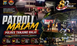 Jaga Kenyamanan Warga, Polres Tanjung Balai Gelar Patroli Malam Antisipasi Geng Motor 