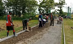 TNI dan Warga Bersatu Bangun Desa, Jalan Jimbar–Derak Disiapkan untuk Dicor