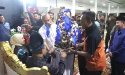 Kapolres Tanjung Balai Hadiri Penyambutan Upah-upah dan Tepung Tawar Danlanal Tanjung Balai Asahan