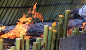 Kuliner traditional Lemang Bambu Ramadhan