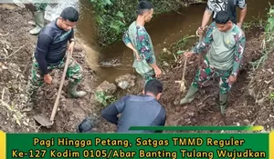 Satgas TMMD  Kodim 0105/Abar kerja keras wujudkan impian warga pedesaan