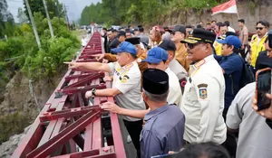 Mendagri Tinjau Jembatan-Huntara di Bener Meriah dan Aceh Tengah