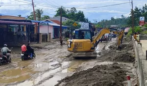 Bersihkan lumpur pascabanjir Aceh Tenggara