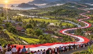 Hari Pahlawan 2026, Nagan Raya bentangkan  bendera sepanjang 24 kilometer