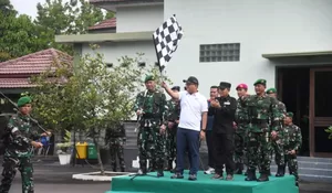Ketua DPRD Provinsi Lampung, Ahmad Giri Akbar, menghadiri Acara Gerak Jalan dan Upacara Peringatan Hari Juang Infanteri ke-77 Tahun 2025 yang diselenggarakan oleh TNI AD KODIM XXI/Radin Inten