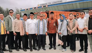 Gubernur Rahmat Mirzani Djausal bersama Rombongan Komisi V DPR RI Tinjau Exit Tol Lematang,Tanjung Bintang, Lampung Selatan