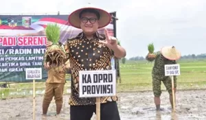 Ketua DPRD Lampung Bersama Forkopimda Tanam Padi di Lampung Timur