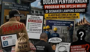 Dugaan Penyimpangan Program PBK Rp3,54 Miliar di Disnaker Lampung Disorot
