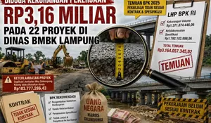 BPK Temukan Rp3,16 Miliar pada 22 Proyek di Dinas BMBK Lampung