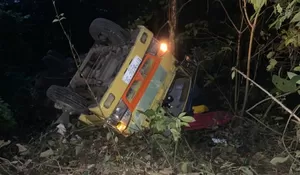 Truk Pengangkut Porang Terguling di Tanjakan Somba Palioi