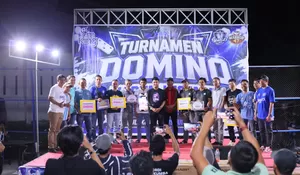 Turnamen Domino Harum Lestari Cup I Resmi Ditutup, Gardu Harles 47 Raih Juara Dapat Dua Paket Umrah