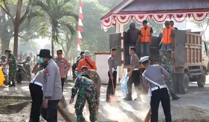 Jelang HUT RI, TMP Taccorong Dibersihkan TNI-Polri dan Lintas Instansi