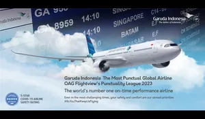 Selamat! Garuda Dinobatkan Sebagai Maskapai Paling Tepat Waktu di Dunia
