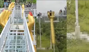 Geger! Jembatan Kaca The Geong Pecah Tewaskan 1 Orang Wisatawan