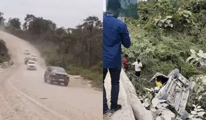 Iring-iringan Rombongan Kunker Gubernur Kaltim Terperosok di Kutai Kartanegara, Tak Ada Korban Jiwa