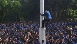 Viral! Pegawai PPPK Paruh Waktu Soppeng Panjat Tiang Bendera Sambil Goyang Tabola Bale