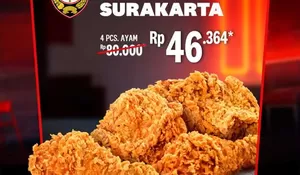 Dear Warga Solo: Promo Spesial HUT KOTAKU SOLO, KFC Hadirkan 4 Pcs Ayam Mulai Rp46 Ribuan
