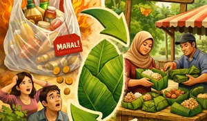 Harga Plastik Melambung, Pramono Anung Ajak Warga Beralih ke Daun Pisang