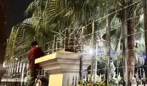 Jelang Aksi 21 April, Kantor Gubernur Kaltim Dijaga Ketat dengan Kawat Berduri