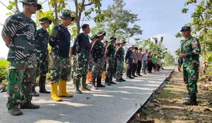 Cegah Erosi dan Longsor, TNI Bangun Talud 150 Meter di Lokasi TMMD Sragen