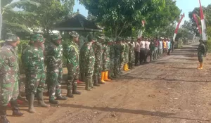 Satgas TMMD 128 Sragen Awali Kegiatan dengan Apel dan Senam Pagi
