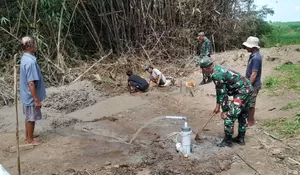 Sumur Bor TMMD Sragen Dikebut, Air Bersih Mulai Mengalir untuk Warga Desa