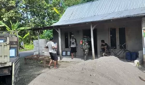 Satgas TMMD Kodim Sragen Distribusikan 460 Dus Keramik untuk Warga RTLH