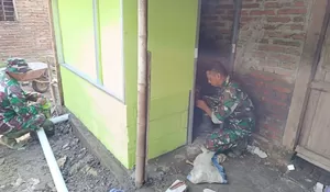 Rehab RTLH TMMD Sragen Masuki Tahap Pengecatan, Rumah Ngadinem Kini Lebih Layak Huni