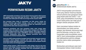 JAKTV Minta Maaf Usai Muncul Tayangan Tidak Pantas saat Siaran, Investigasi Masih Berlangsung