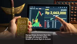 Harga Emas Antam Hari Ini, Minggu 18 Januari 2026, Stabil di Level Rp2,6 Jutaan per Gram