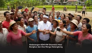 Kedatangan KDM KW Disambut Nasi Bungkus dan Doa Warga Malangbong