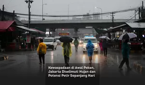 Kewaspadaan di Awal Pekan, Jakarta Diselimuti Hujan dan Potensi Petir Sepanjang Hari