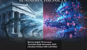 Bitcoin Anjlok 7% ke Level Terendah Sejak November 2025, Likuidasi Tembus USD 1,68 Miliar