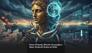 Emas Terbang, Bitcoin Tersungkur, Ujian Terberat Kripto di 2026