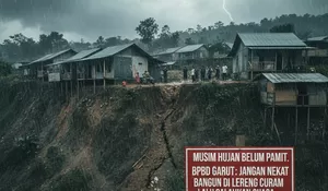 Musim Hujan Belum Pamit, BPBD Garut: Jangan Nekat Bangun di Lereng Curam Lalu Salahkan Cuaca