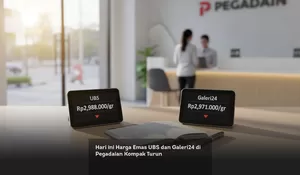 Hari ini Harga Emas UBS dan Galeri24 di Pegadaian Kompak Turun