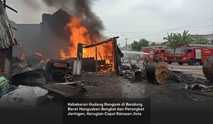 Kebakaran Gudang Rongsok di Bandung Barat Hanguskan Bengkel dan Perangkat Jaringan, Kerugian Capai Ratusan Juta