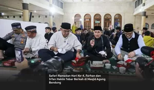 Safari Ramadan Hari Ke-4, Farhan dan Irfan Hakim Tebar Berkah di Masjid Agung