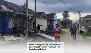 Angin Puting Beliung Terjang Pacet Bandung, 16 Rumah Rusak, 22 KK Bertahan di Lokasi