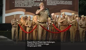 Bupati Garut Pimpin Apel Gabungan, Serahkan SK Pensiun hingga Penghargaan WBK