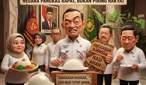 Anggaran Digasak, Tapi Nasi Tetap Aman: Negara Pangkas Rapat, Bukan Piring MBG dan KDMP