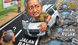 Tes Jalan ala Menteri PU: Aspal Dipuji, Bahu Jalan Ikut Disapa, Lubang Kecil Diminta Jangan Baper